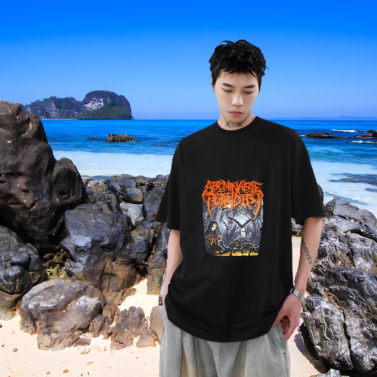 New Designer Man T Shirts Anime Print Men Tees Anime Printing Street Breathable Short Sleeve Loose Fit Top Tees