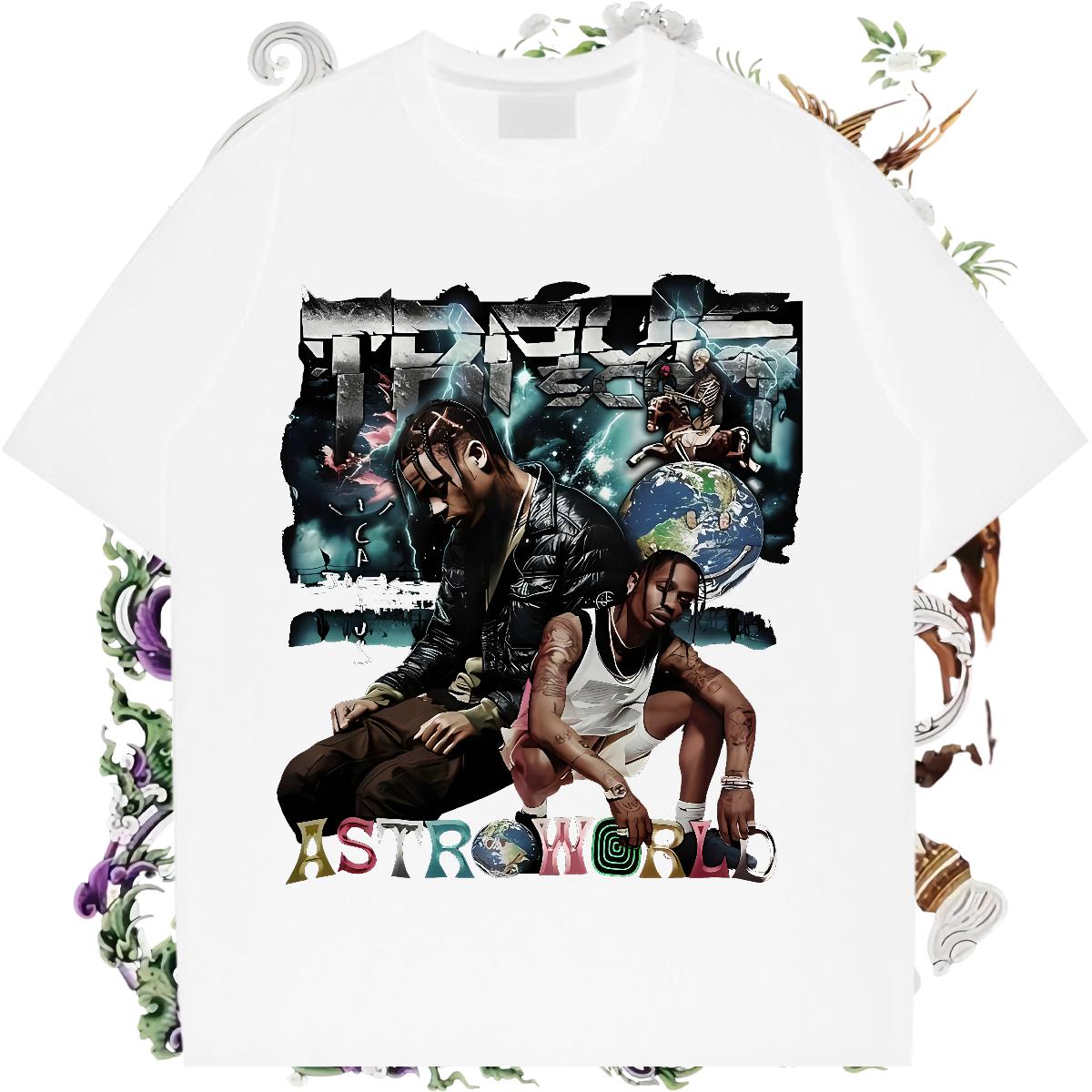 Classic Men Tees Cotton Breathable Soft Daily Wear Mens T Shirts Cartoon Printing S-3XL Wholesale Top Tees