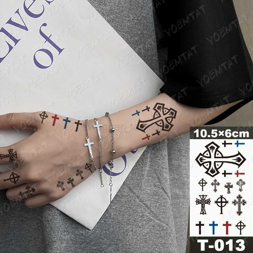Waterproof Temporary Tattoo Sticker Dark Spider Scorpion Cross Yin Yang Flash Tatoo Man Body Art Child Fake Tatto Woman ChildB240713