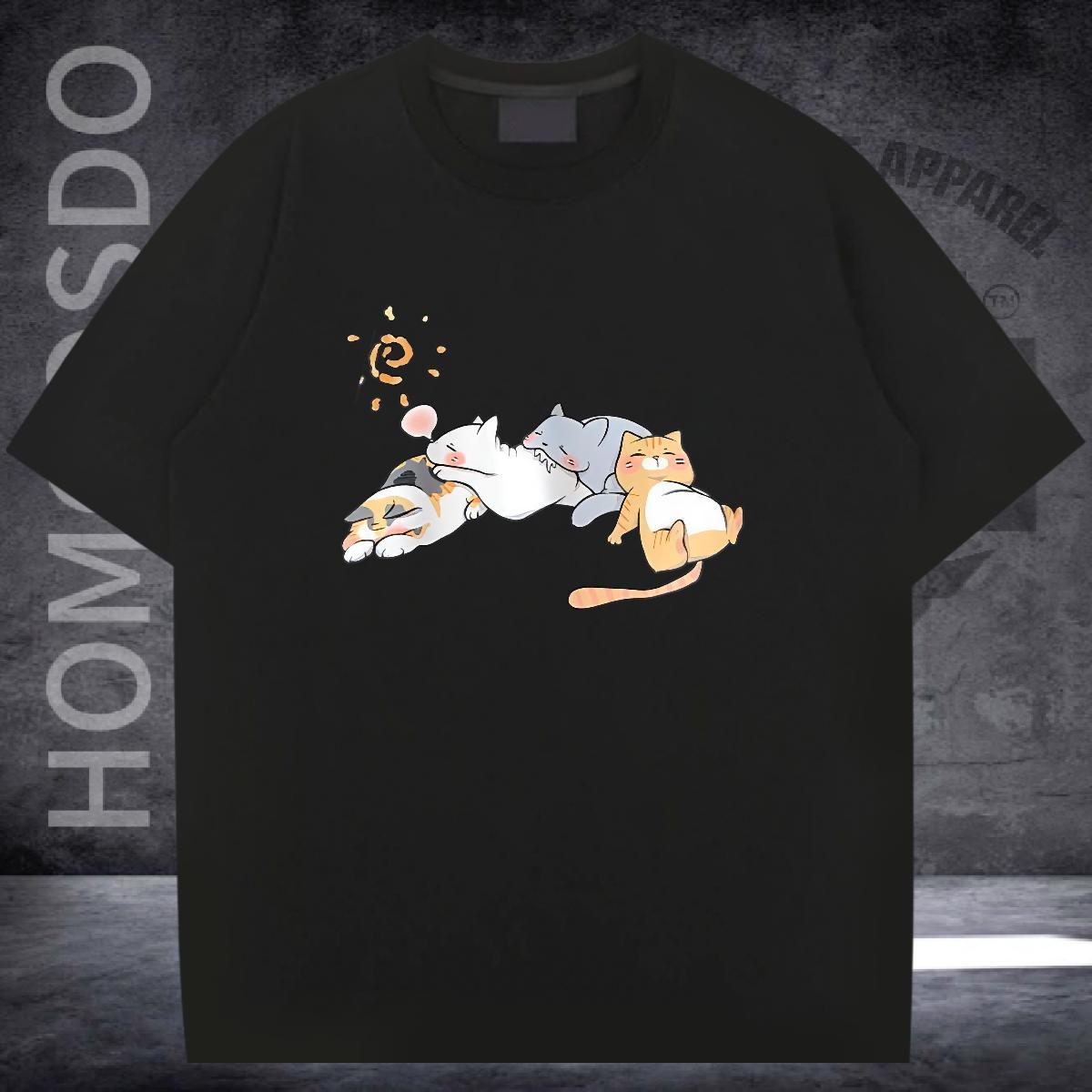 Fashion Casual Men T Shirts Custom Cartoon Men Tops Tees Casual Daily Wear Short Sleeve Cotton O-Neck Cool Polos