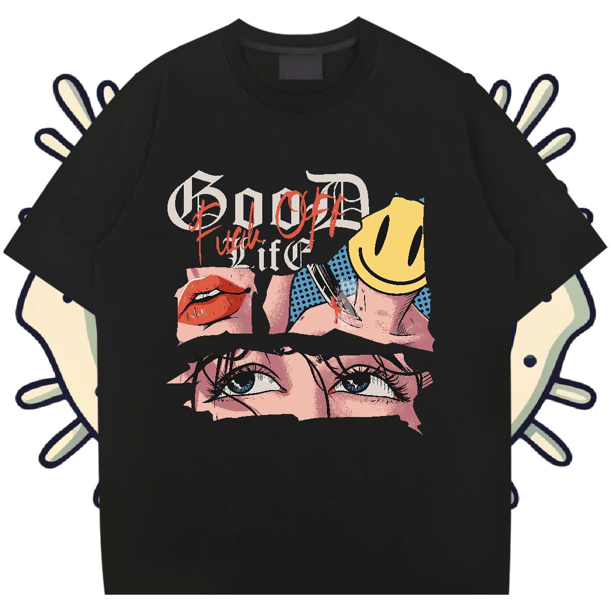 Cool Design T shirt High Street Hip Hop Round Neck Short Sleeve Men Tshirts Classic Custom Tee Shirt