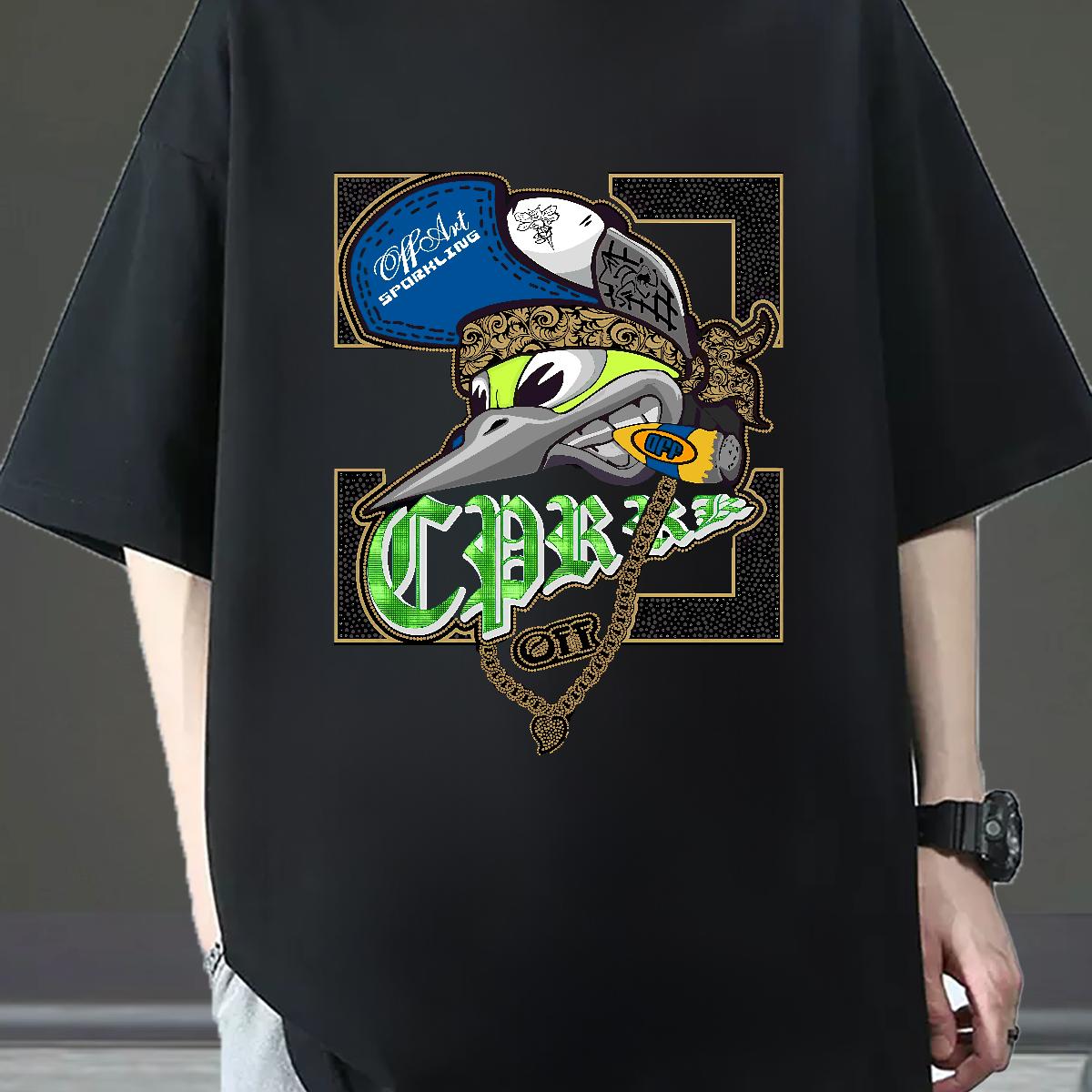 Loose Men T Shirts Street wear Hip Hop Cotton Breathable Soft Men Tops Tees DIY Floral Print Wear