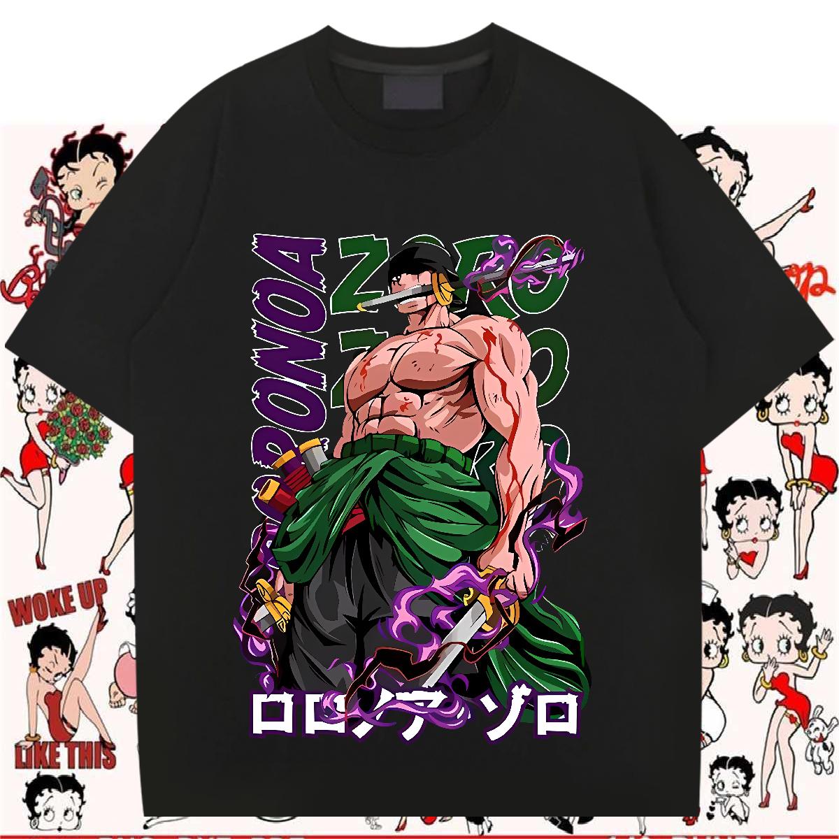 Popular Men Clothes T-Shirt Cotton Breathable Soft Street Mens T Shirts Anime Print Brand Tees Shirts