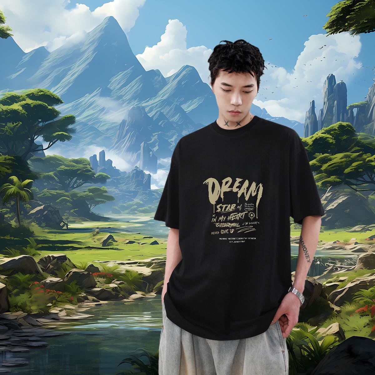 Brand Man T Shirts Custom Anime Mens Tshirts Casual Daily Wear O-Neck Short Sleeve Cotton Popular Polos