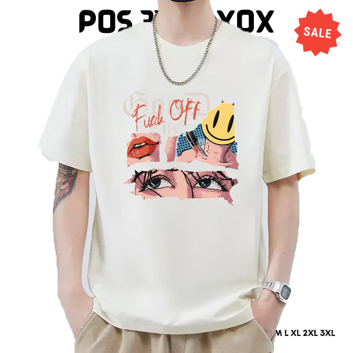 Loose Fit Men Tees Round Neck Short Sleeve Hip Hop Street T shirt Cartoon Printing S-3XL Casual New Tees Shirts