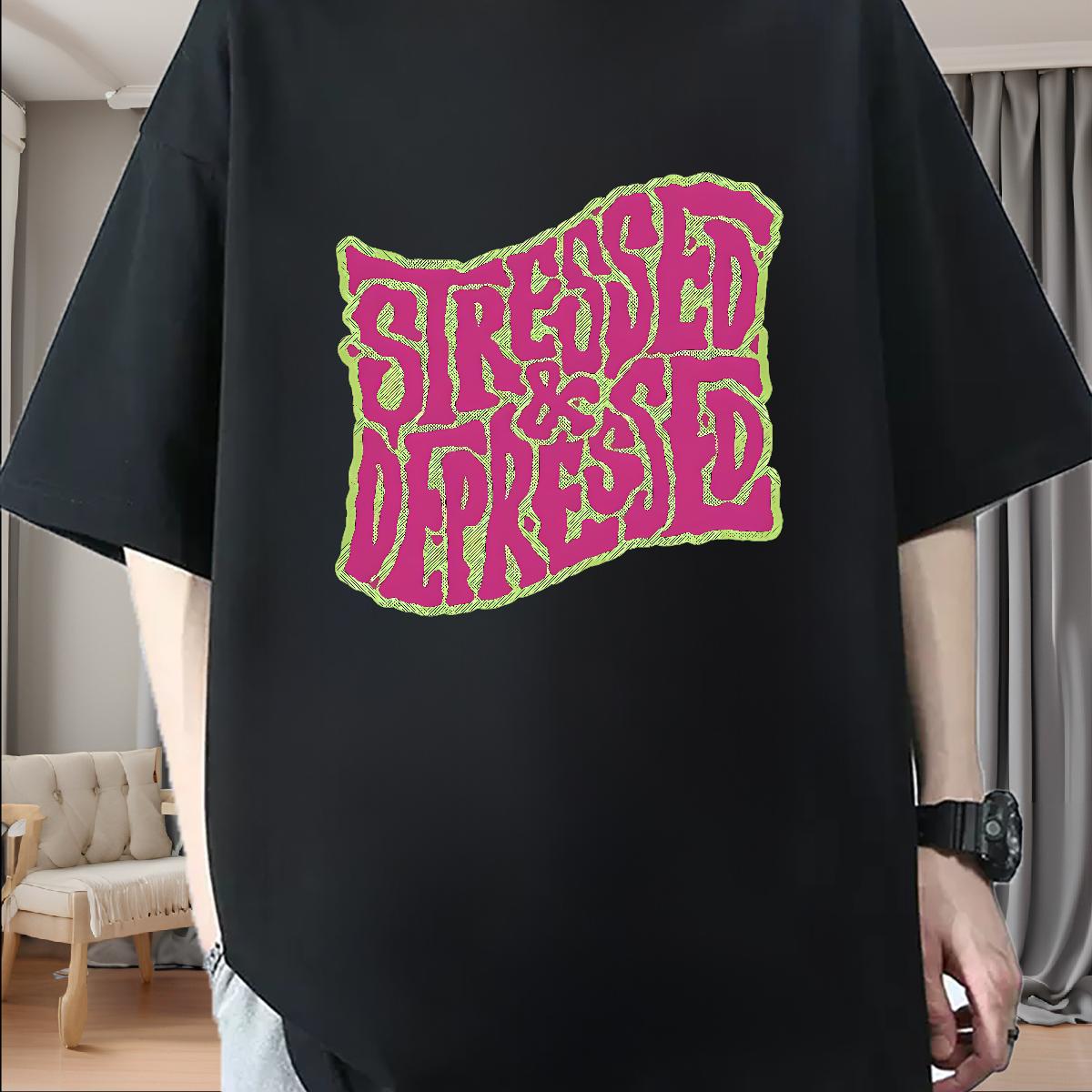 Factory Direct T-Shirts Cartoon Printing S-3XL Sports Casual Mens Tshirts Round Neck Short Sleeve High Quality