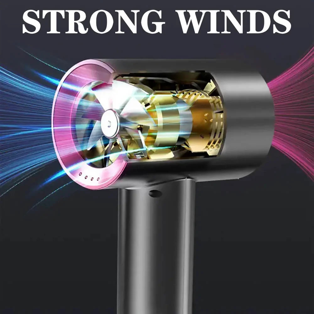 Super Cordless Hair Dryer Portable Hairdryer Wireless Blowers and Cold Poerful Wind Travel Blow Dryer Drawing Board Outdoor 240708