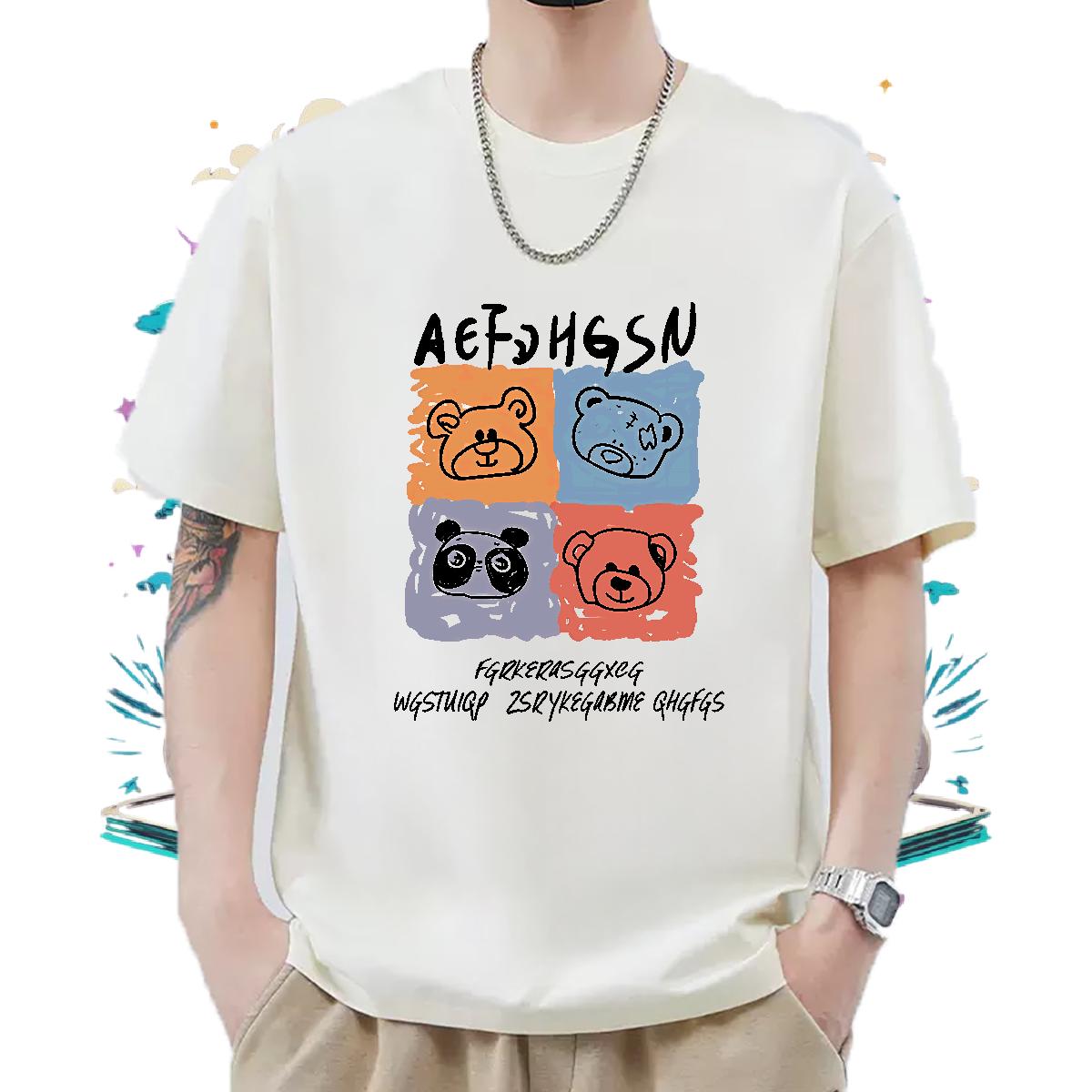 Fashion Designer T-Shirts Anime Print Casual Beach Men Clothes T-Shirt Short Sleeve Cotton O-Neck Cool Design