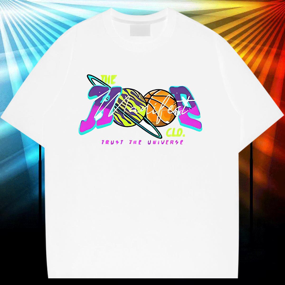 2024 DIY T shirt Black White Street wear Hip Hop Tshirts Round Neck Short Sleeve Designer