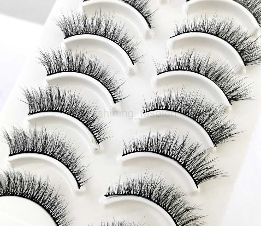 Lashes 10 Pairs 3D Faux Mink Lashes Fluffy Soft Wispy Volume Natural Long False Eyelashes Eye Lashes Reusable Eyelashs MakeupCL240713