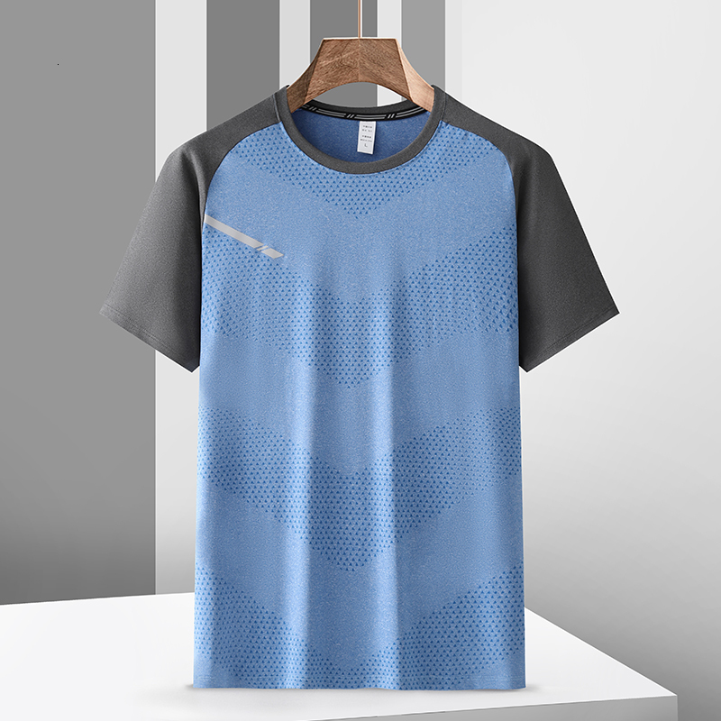 Yuncang Flash Hair Outdoor Ice Silk Sleeve T-shirt for Men in Summer, Thin, Trendy, Multi color, Casual, Sports, Quick drying, Short T, Compressible, 