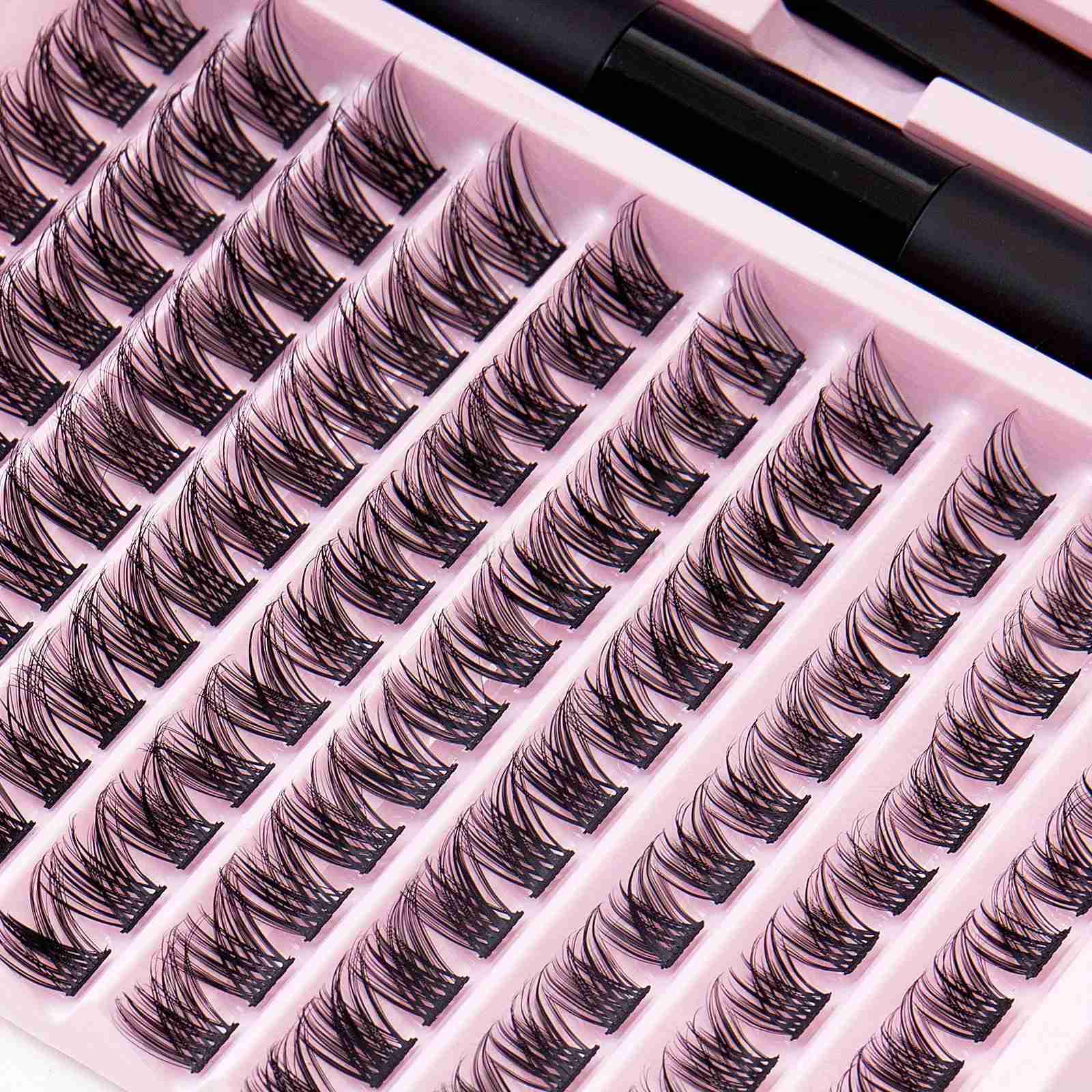 DIY Lash Extension Kit Lash Clusters With Waterproof Strong Hold Lash Bond And Seal And Eyelash Tweezers Lashes Cluster KitCL240713