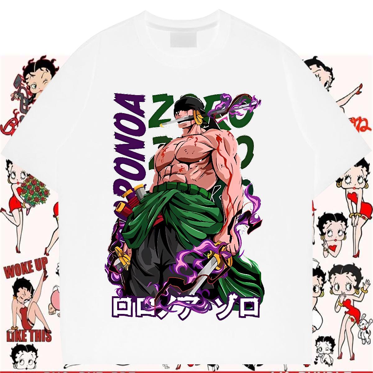 Popular Men Clothes T-Shirt Cotton Breathable Soft Street Mens T Shirts Anime Print Brand Tees Shirts