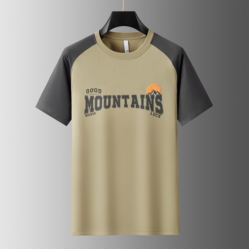 Short men in summer, made of pure cotton with raglan sleeves, contrasting colors, loose fitting, round neck, half sleeved T-shirt for teenagers