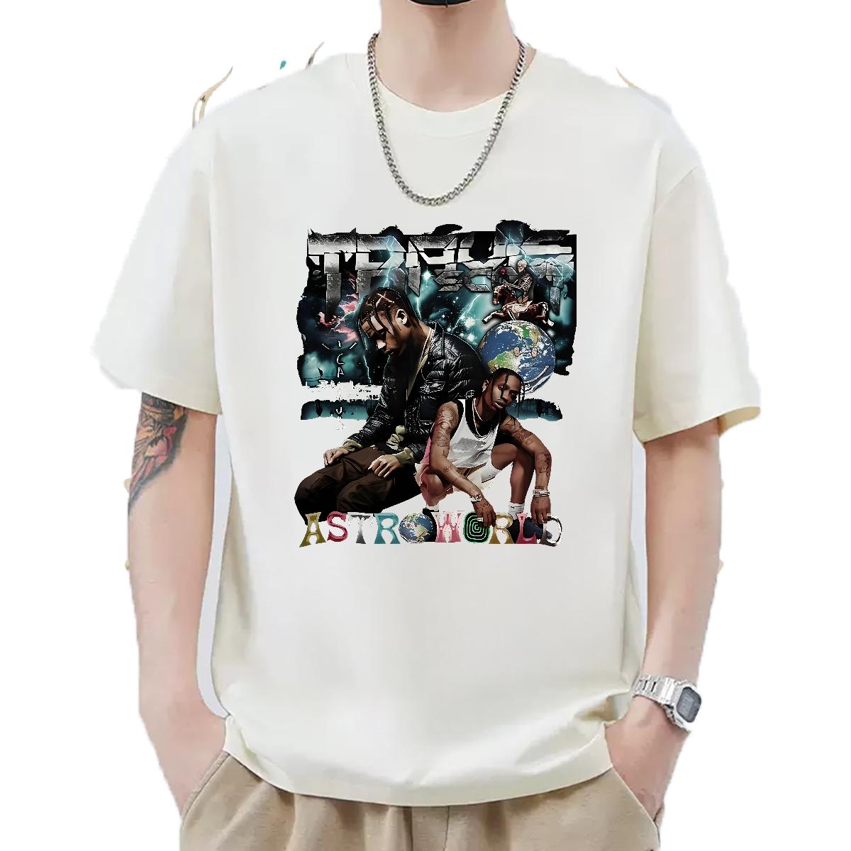 Comfortable Men Tops Tees Short Sleeve Cotton O-Neck Street T shirt Floral Print DIY Clothes