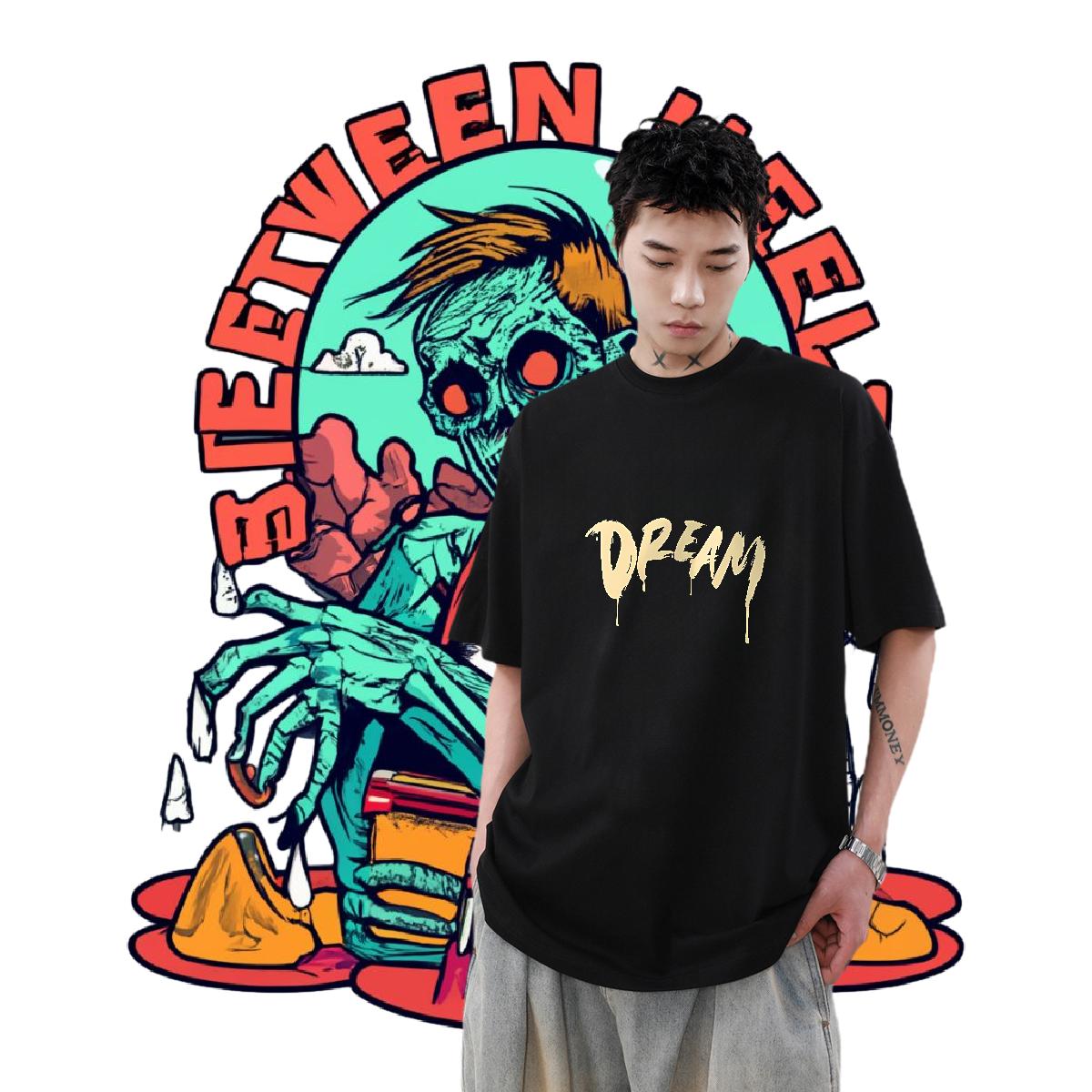 Wholesale Men T Shirts Cartoon Print Men Tops Tees Casual Beach Cotton Breathable Short Sleeve Designer Tshirts