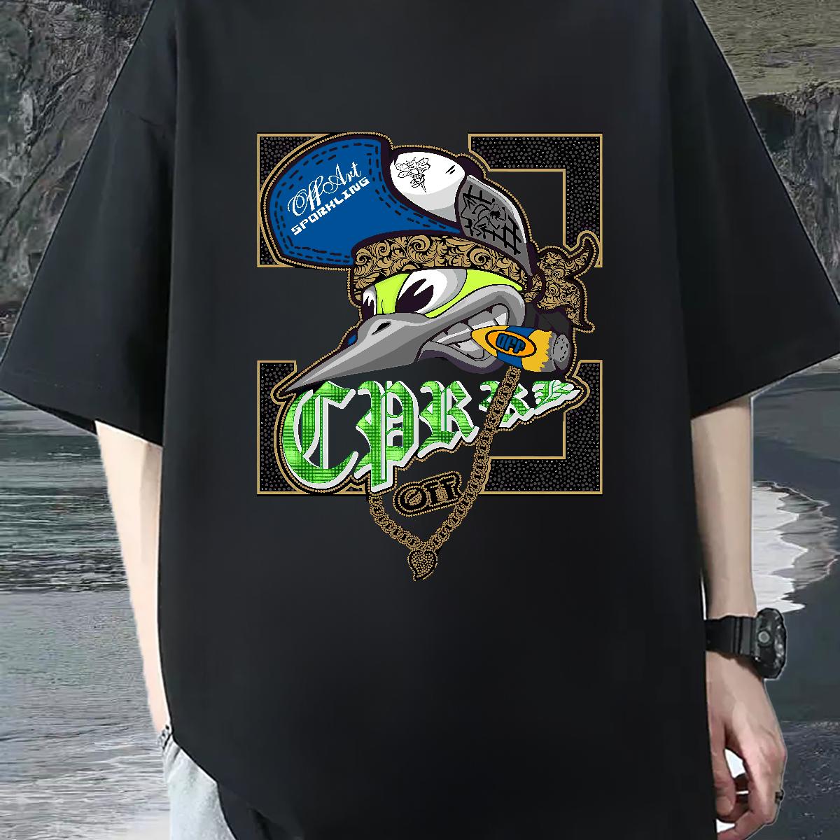 2024 Summer Men T Shirts Asian Size Street Casual Men Tees Cotton Breathable Soft Loose