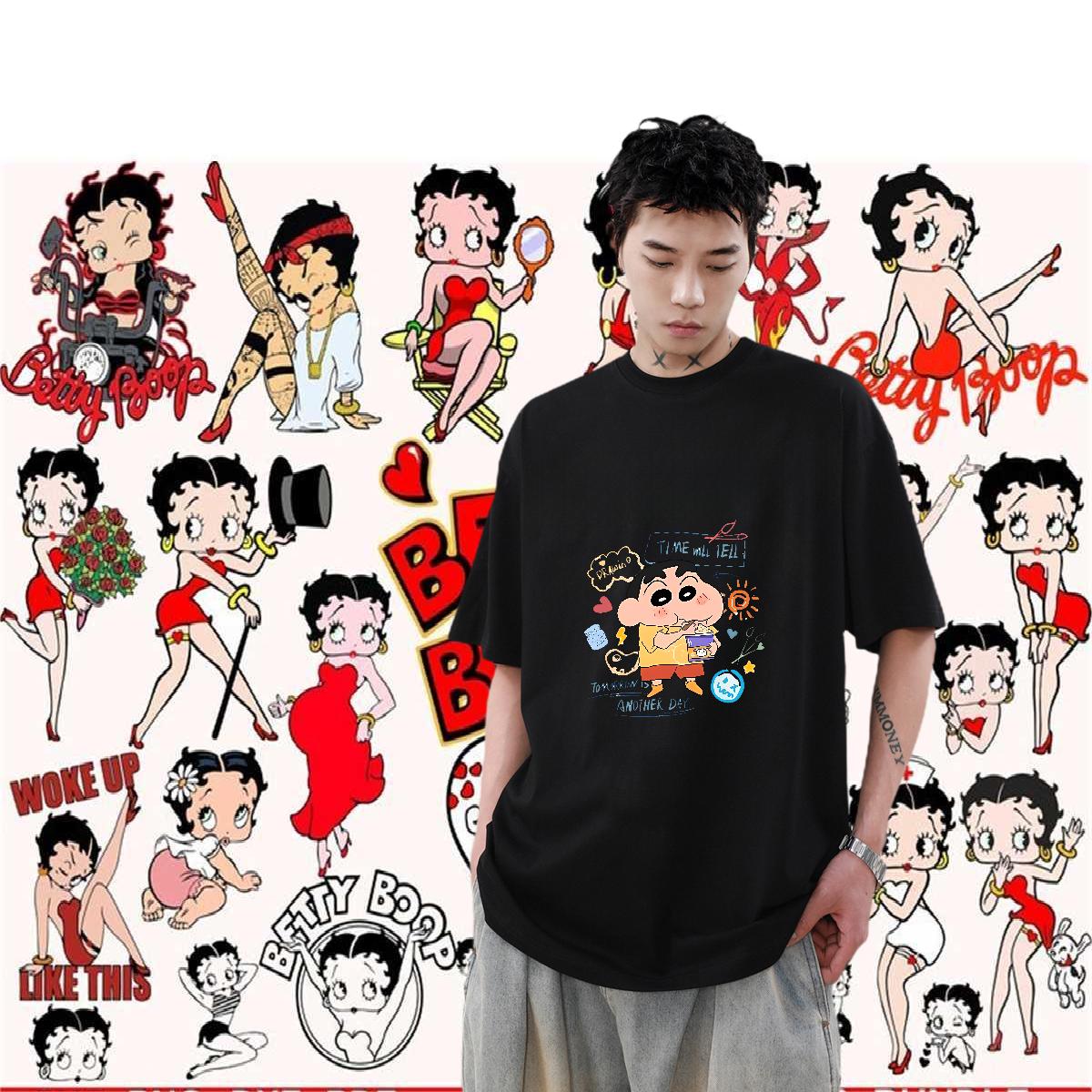 Wholesale T-Shirts for Men Floral Print High Street Hip Hop Couples T Shirts Round Neck Short Sleeve Classic