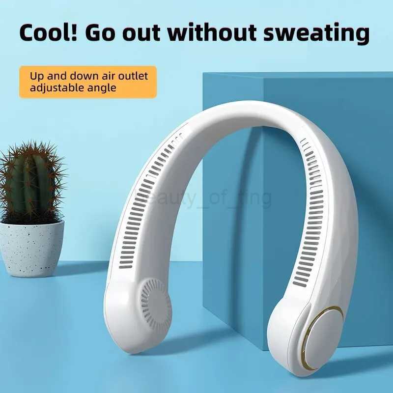 Lazy Person Wlth Multlple Wlnd Speeds Can Adjust Portable Outdoor Small Fan USB Charglng No Leaf Hanglng Neck FanCL240712