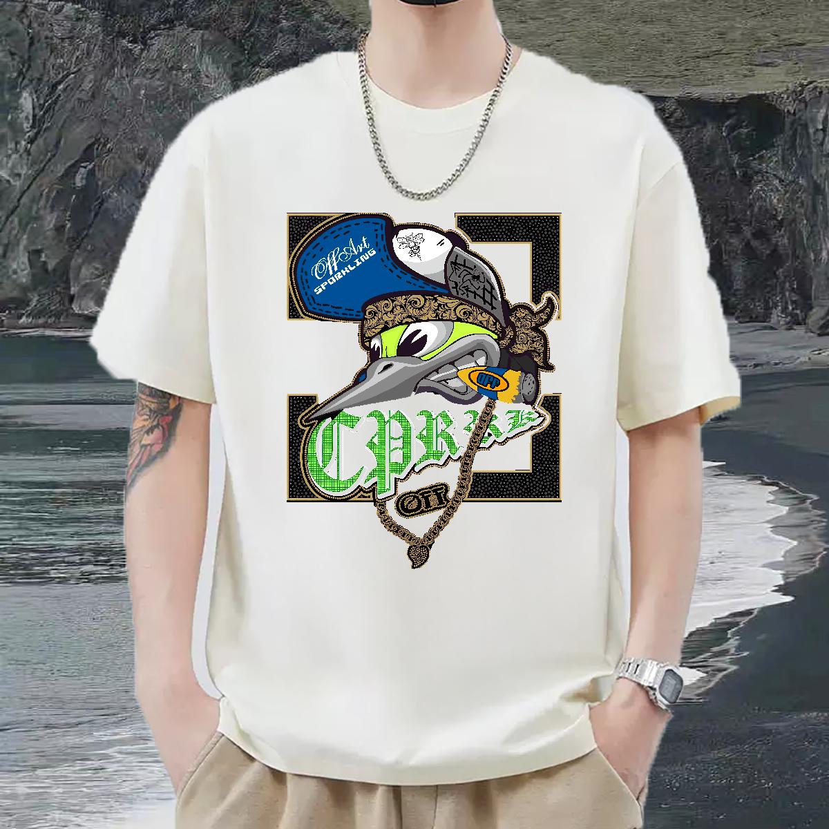 2024 Summer Men T Shirts Asian Size Street Casual Men Tees Cotton Breathable Soft Loose