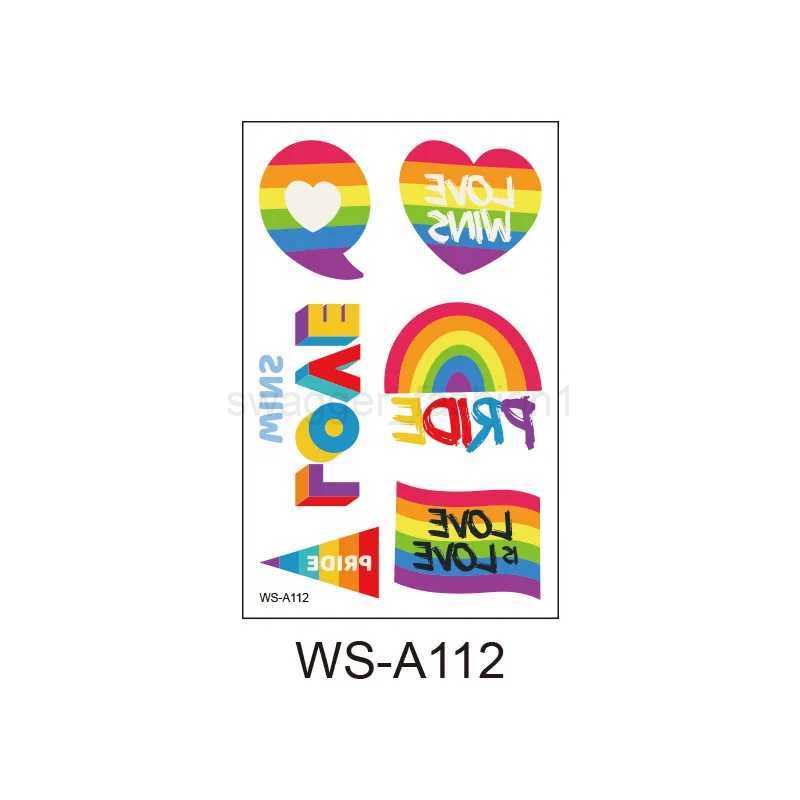 LGBT Rainbow Temporary Tattoo Colorful Stickers Waterproof Art Disposable Face Body Arm Tattoos for Women PartyB240713