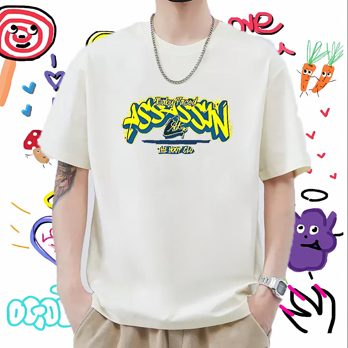 Classic Men T Shirts Street Casual Crew Neck Cotton Breathable Men Tshirts Fashion New Custom Anime Clothes
