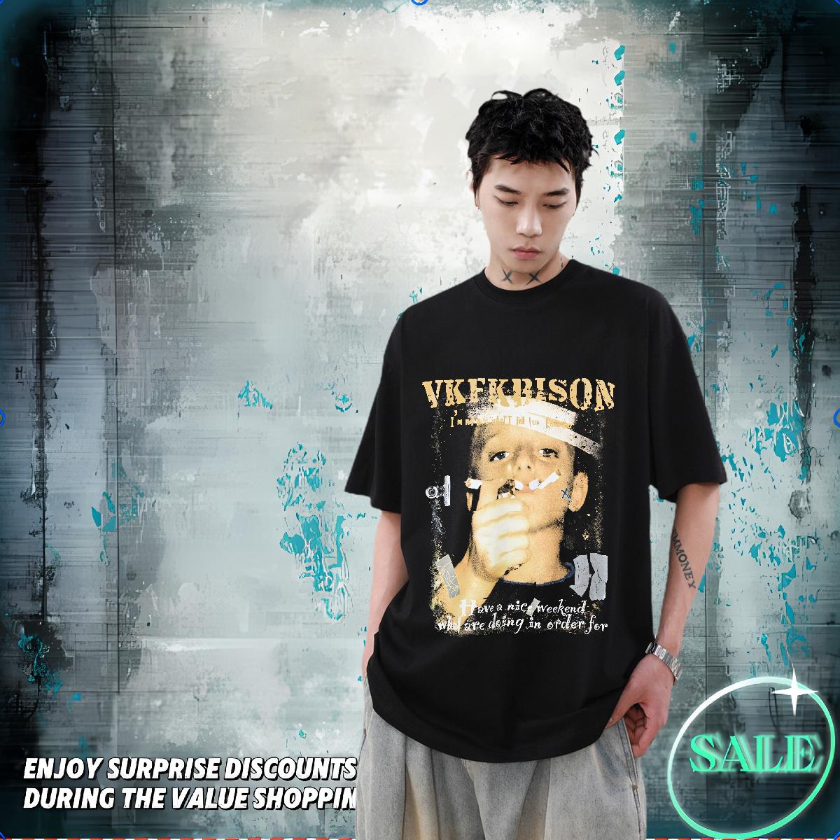 Loose T shirt Daily Outfit Cotton Breathable Soft Couples T Shirts 2024 DIY Skull Clothings