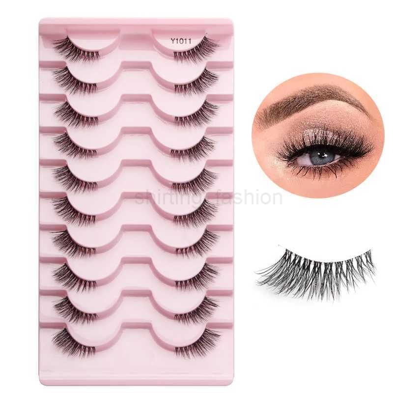 Half Fake Eyelashes 5/10 Half Lashes Soft Natural Cat Eye Lashes Makeup Tool Extension Fluffy Faux Cils maquiagem Half LashesCL240713