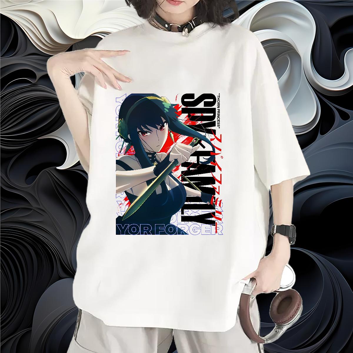 New Arrival T Shirts Women Crew Neck Cotton Breathable Anime Top Tees Hip Hop Loose fit Lady T shirt