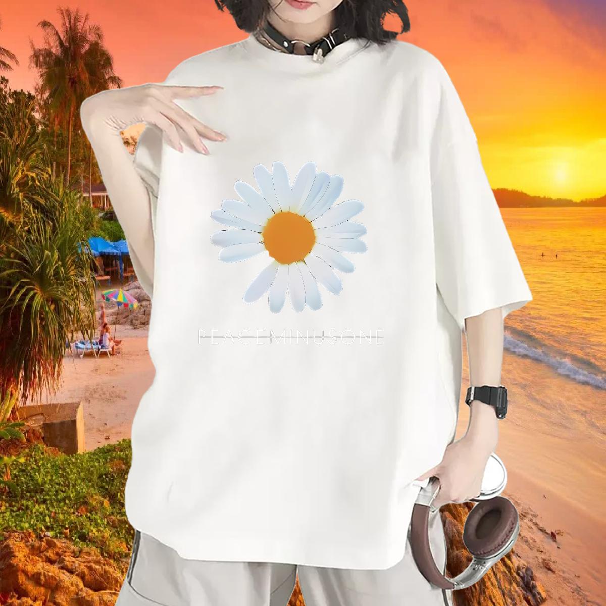 Cotton Breathable T Shirts Women Fashion Sports Casual Woman Tshirt Custom Printing Loose Top Tees