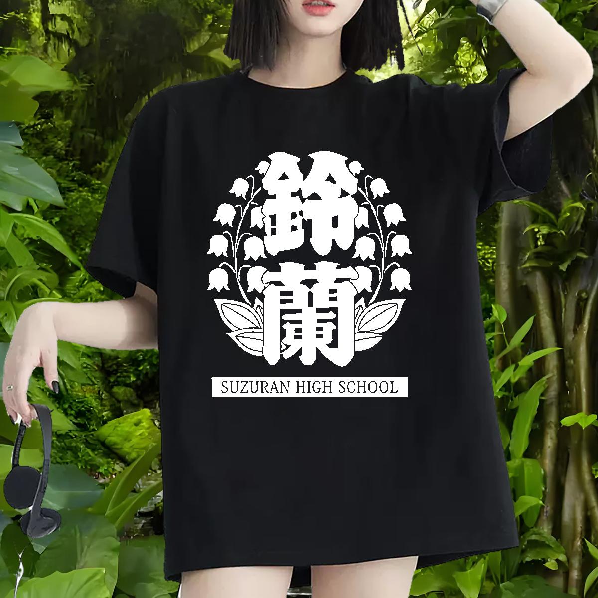 Comfortable T Shirt For Woman O-Neck Short Sleeve Cotton Polos Street Casual Casual New Women Tees Anime Print