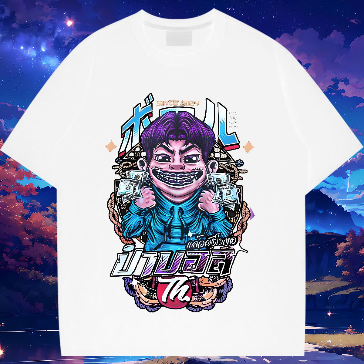 Loose Woman T Shirts Crew Neck Cotton Tshirts Street Fashion Tshirt for Man Woman Cartoon Printing S-3XL