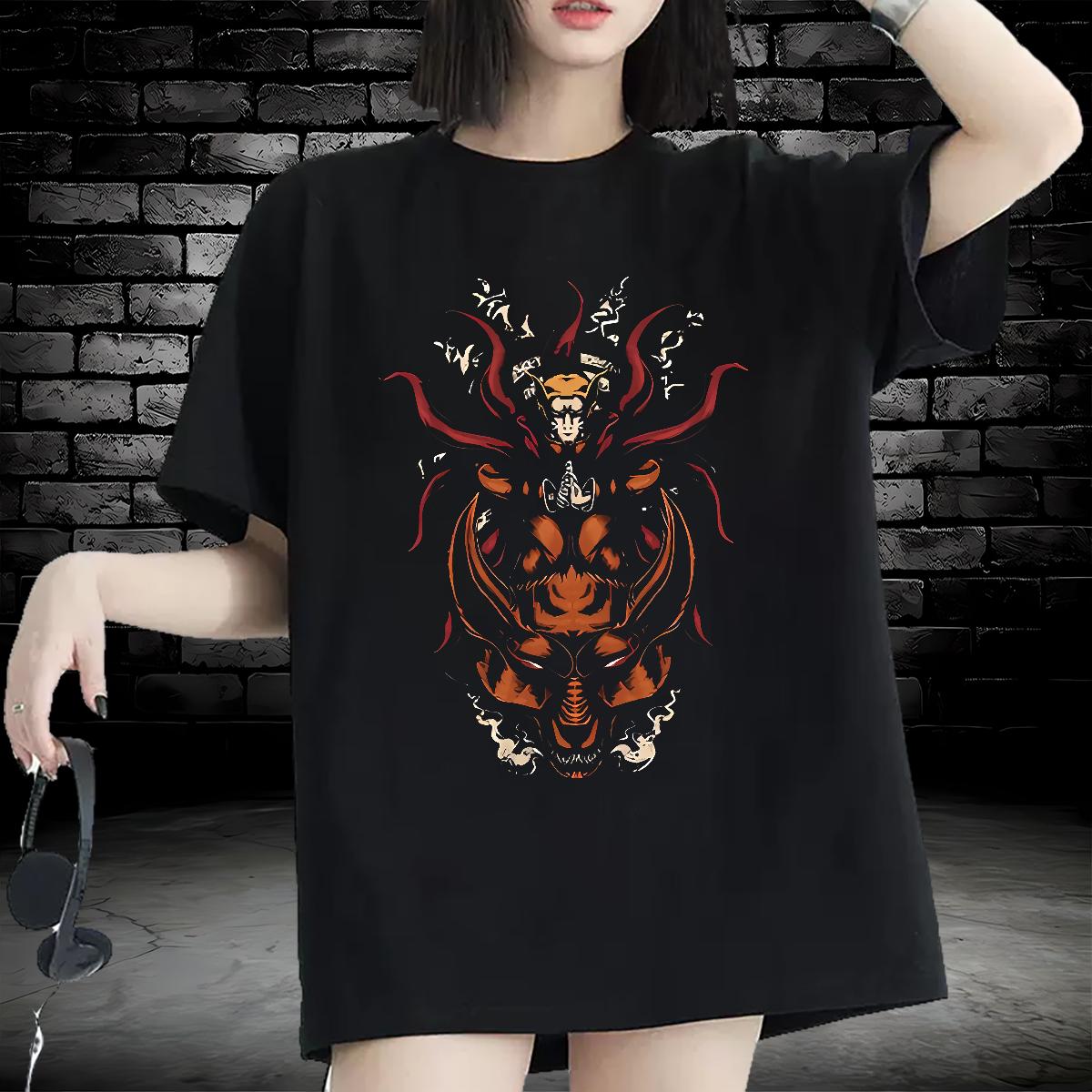 Cotton Breathable Short Sleeve Woman T Shirts 2024 Street Casual Woman Tshirt Cartoon Anime Popular Tees