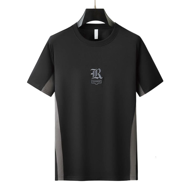 New short sleeved summer round neck men's fashion slim fit plus size printed T-shirt