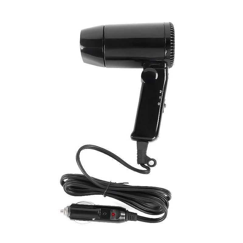 Portable 12V car styling hair dryer with wide airflow hot and cold folding hair dryer locomotive window defroster 210W travel hair dryer W241018