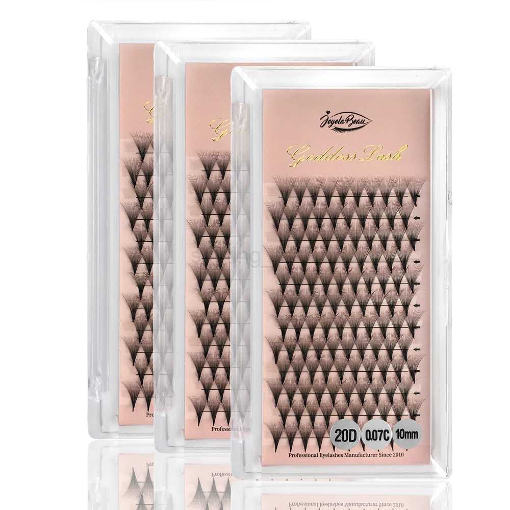 Goddess 12D/14D/16D/20D Premade Fan Eyelash Extensions Natural Soft Russian Volume Lashes Faux Mink Individual Lash ExtensionsCL240713