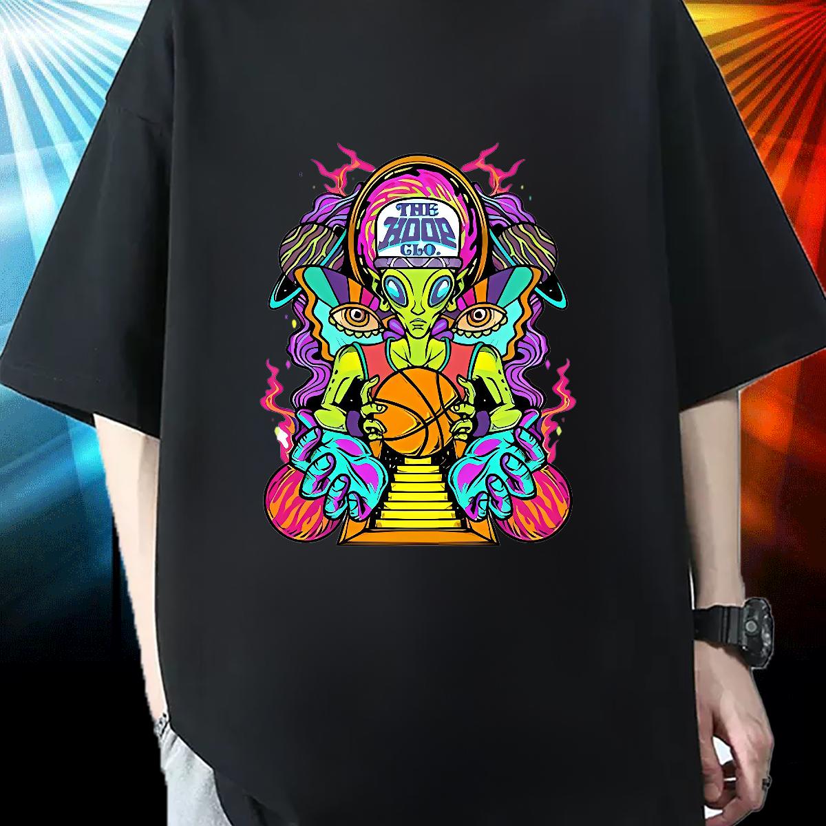 Classic Casual Mens T Shirts Anime Daily Wear Men Tops Tees Breathable Crew Neck Cotton Popular