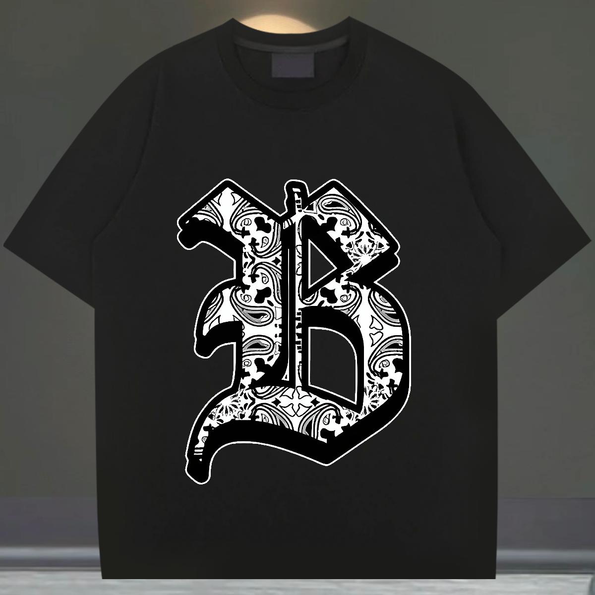 Fashion T-Shirts for Men DIY Printed Tshirt for Man Woman Hip Hop Cotton Breathable Soft 5A Clothes