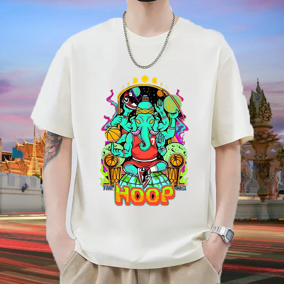Fashion Design T Shirt For Man DIY Printed High Street Hip Hop Men Tees Breathable Crew Neck Cotton High Quality