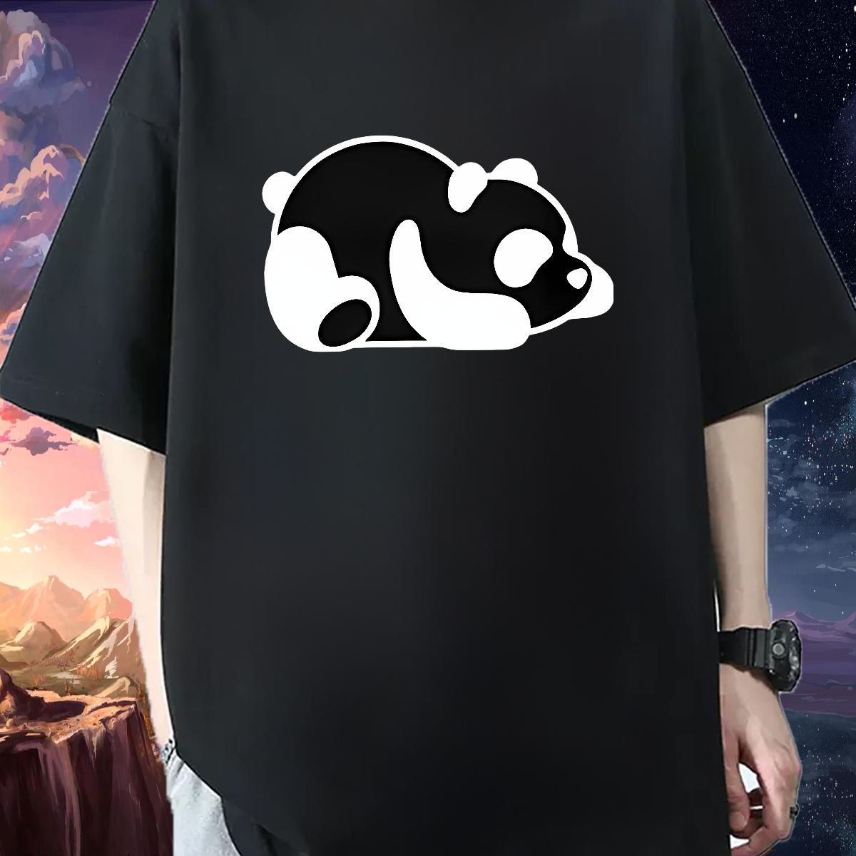 Loose Fit T Shirts Men Outdoor Short Sleeve Cotton O-Neck Men Tees DIY Cartoon Print Tops Tees