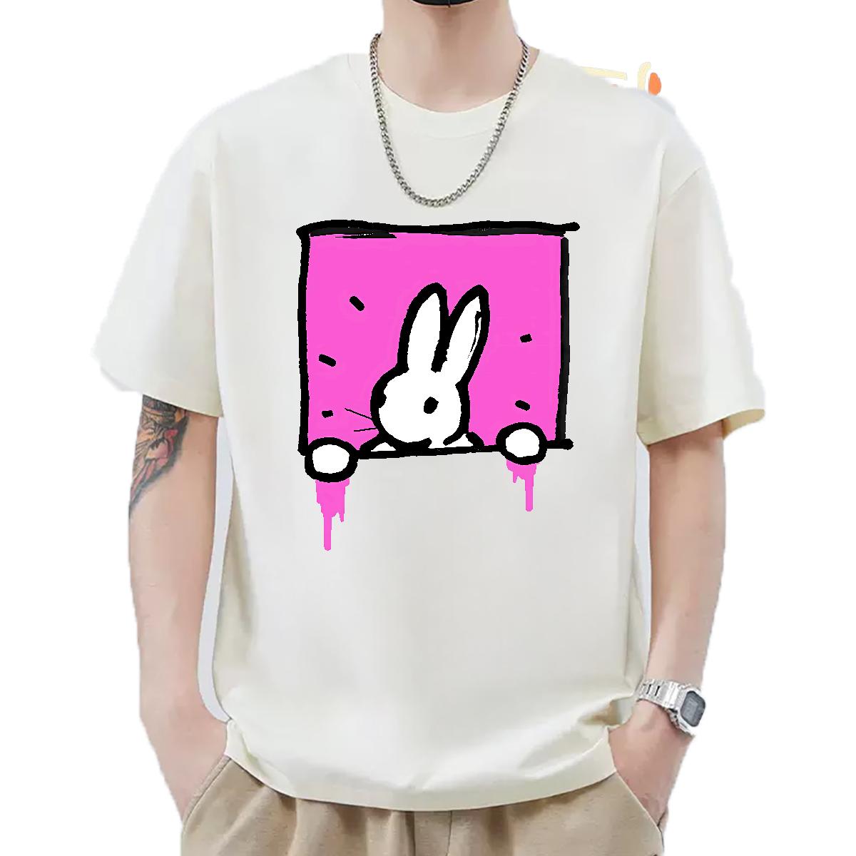 Wholesale Men T Shirts Cartoon Print Men Clothes T-Shirt Spring Summer Round Neck Short Sleeve 5A Tshirts