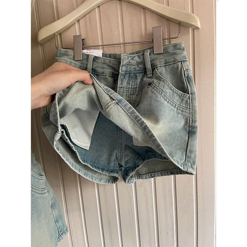 Designer Spicy Girl Denim Short Women's Summer New Style A-line Half High Waist Sexy Jeans Women's Wrap Hip Pants Skirt