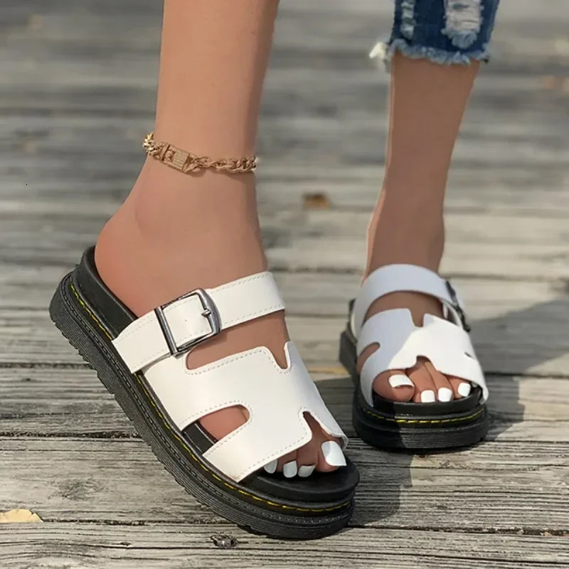 Roman Slippers Womens Platform Shoes Summer Open Toe Beach Flip Slippers 2024 Fashion Bouncing Sandals Walking Womens Slide 240712