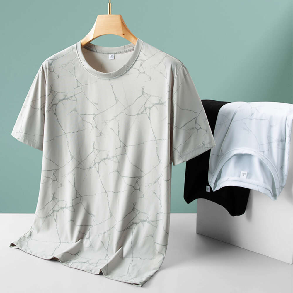 Summer loose T-shirt 2024 new comfortable and versatile round neck men's trendy casual top