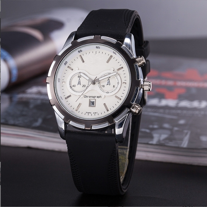 New Elegant Men's Watches luxury Cheap Quartz watch man sports AM Simple Fashion Rubber watch Classic Business Wristwatches Calendar Gift