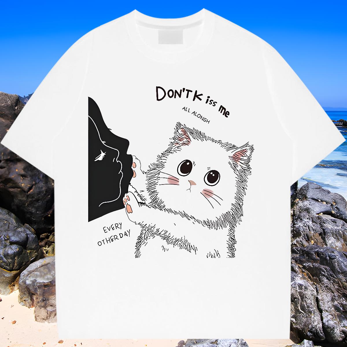 Loose Fit Men Clothes T-Shirt Round Neck Short Sleeve Street wear Hip Hop T shirt DIY Printed Classic Tops Tees