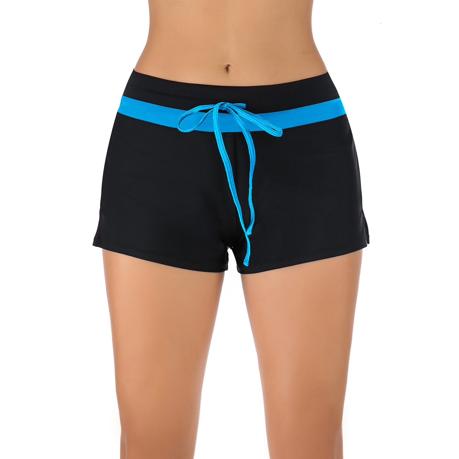 Swimming Trunks with Flat Corners, Women's Anti Glare, Conservative and Sexy Solid Color Fitting Beach Swimwear Waist Bifurcated Self-cultivation