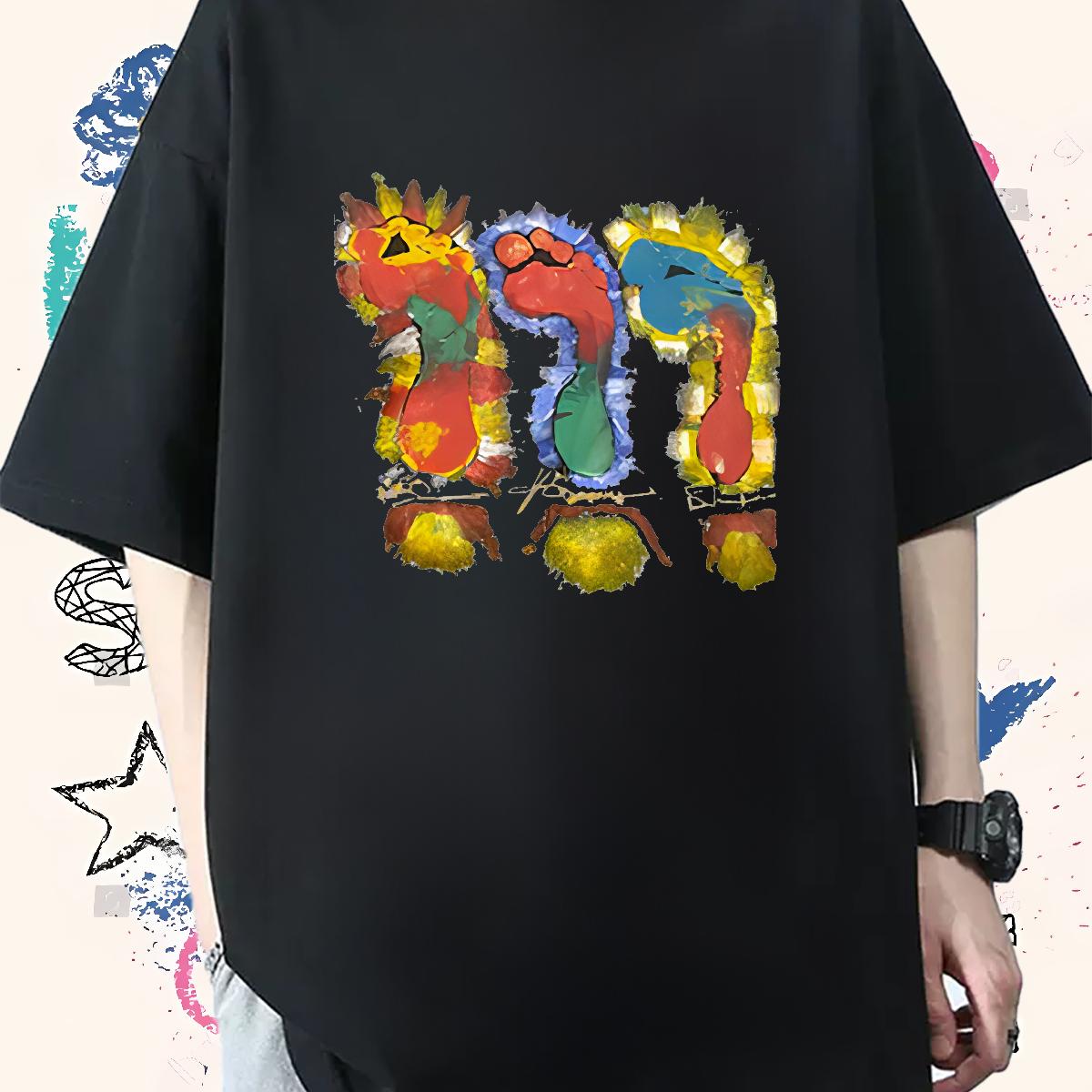 Comfortable Couples T Shirts Short sleeve Cotton Soft Casual T shirt Cartoon Print 2024 DIY Tees