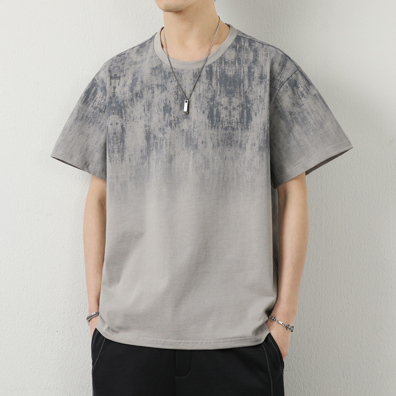 2024 New Summer Men's Trendy Loose Clothing Fashion Brand Student Short sleeved Top Round Neck 100% Pure Cotton T-shirt