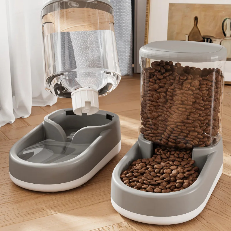 Pet Dog Feeder Cat Automatic Drinking Fountain Cat And Dog Drinking Water Feeding Bowl Transparent Dog Food Storage Dispenser